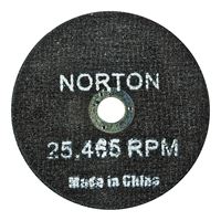 Norton 66252835553 Cut-Off Wheel, 3 in Dia, 1/16 in Thick, 3/8 in Arbor, 36 Grit, Very Coarse, Aluminum Oxide Abrasive