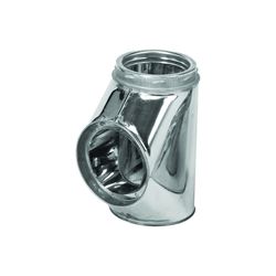 SELKIRK 206100 Insulated Chimney Tee with Cap, 6-1/4 in Connection, Stainless Steel 