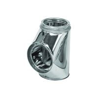 Selkirk 206100 Insulated Chimney Tee with Cap, 6-1/4 in Connection, Stainless Steel 