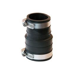 Fernco P1059-150 Flexible Coupling, 1-1/2 in, Socket, PVC, Black, 4.3 psi Pressure 