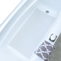 SlipX Solutions 06601 Safety Bath Mat with Microba, 36 in L, 18 in W, Rubber Mat Surface, White 