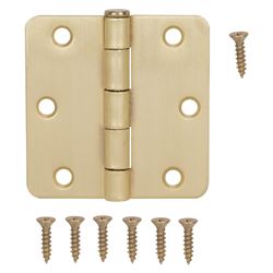ProSource BH-BR01-PS Door Hinge, Steel, Satin Brass, Loose Pin, 180 deg Range of Motion, Screw Mounting 