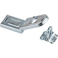 National Hardware N226-510 Hinged Safety Hasp, 8-7/32 in L, 1-13/16 in W, Steel, Zinc, 5/16 in Dia Shackle 