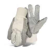 BOSS 4011 Dotted Gloves, L, Continuous Thumb, PVC Coating, Black/White 