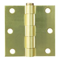 ProSource BH-BS03-PS Square Corner Door Hinge, Steel, Satin Brass, Loose Pin, 180 deg Range of Motion 