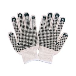 Diamondback FO809PVD2 Knitted Work Gloves with PVC Dots, One-Size, Ribbed Knit Wrist, 60% Cotton 40% Polyester, Natural White 