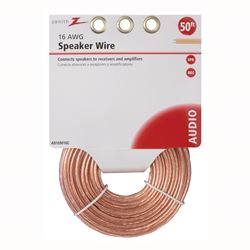 Zenith AS105016C Speaker Wire, 16 AWG Wire, PVC Sheath, Clear Sheath 