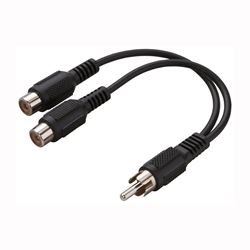 Zenith AY1003RCAMF RCAM to RCA-Y Cable, 3 in L, 1 -Connector A, Male, 2 -Connector B, Female, Black 