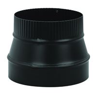 Imperial BM0074 Stove Pipe Reducer, 6 x 4 in, Crimp, 24 ga Thick Wall, Black, Matte 