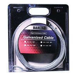 BARON 0 7005/50070 Aircraft Cable, 3/16 in Dia, 50 ft L, 740 lb Working Load, Galvanized Steel 