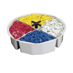 CLC 1152 Bucket Tray, Full Round, Plastic, Gray, For: 3.5 to 5 gal Buckets, 4 Compartment, 2-1/2 in Dia 