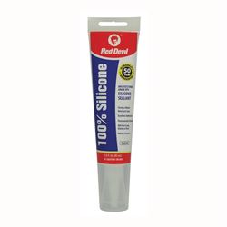 Red Devil 0820 Silicone Sealant, Clear, -60 to 400 deg F, 2.8 oz Squeeze Tube 
