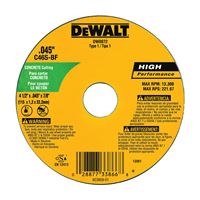 DeWALT DW8072 Cutting Wheel, 4-1/2 in Dia, 0.045 in Thick, 7/8 in Arbor, Medium, Silicone Carbide Abrasive