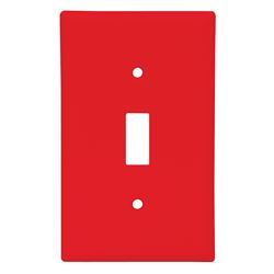 Eaton Wiring Devices 5134RD-BOX Wallplate, 4-1/2 in L, 2-3/4 in W, 1 -Gang, Nylon, Red, High-Gloss 15 Pack 