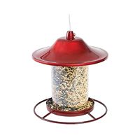 Perky-Pet 312R Panorama Bird Feeder, 9 in H, Perch, 2 lb, Red, Powder-Coated Red Sparkle, Pack of 2 