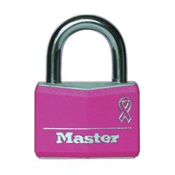 Master Lock 146D Padlock, Keyed Different Key, 1/4 in Dia Shackle, 7/8 in H Shackle, Steel Shackle, Aluminum Body 