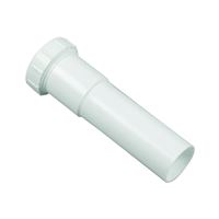 Danco 94029 Pipe Extension Tube, 1-1/2 in, 6 in L, Slip-Joint, Plastic, White 