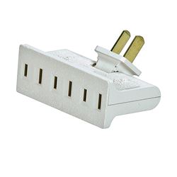 Eaton Wiring Devices BP1792W-SP Outlet Adapter, 2 -Pole, 15 A, 125 V, 3 -Outlet, NEMA: NEMA 1-15R, White 