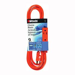 CCI 2864 Extension Cord, 16 AWG Cable, 9 ft L, 13 A, Orange 