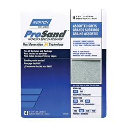 Norton ProSand 07660705386 Sanding Sheet, 11 in L, 9 in W, Aluminum Oxide Abrasive, Fiber Backing 