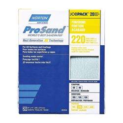 Norton ProSand 07660768167 Sanding Sheet, 11 in L, 9 in W, Very Fine, 220 Grit, Aluminum Oxide Abrasive, Paper Backing 