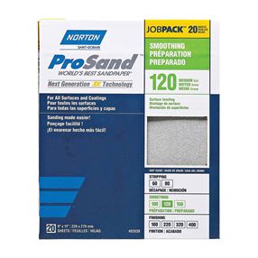 Norton ProSand 07660768172 Sanding Sheet, 11 in L, 9 in W, Medium, 120 Grit, Aluminum Oxide Abrasive, Paper Backing