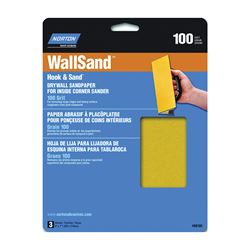 Norton 68103 Corner Sandpaper, 8 in L, 7 in W, P100 Grit, Medium, Aluminum Oxide Abrasive 