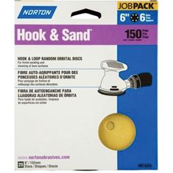 NORTON Hook & Sand 07660701635 Vacuum Disc, 6 in Dia, P220 Grit, Very Fine, Aluminum Oxide Abrasive, Paper Backing 