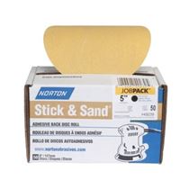 Norton Stick & Sand Series 07660749246 Disc Roll, 6 in Dia, Coated, P80 Grit, Coarse, Aluminum Oxide Abrasive, No-Hole 