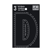 Hy-Ko 30400 Series 30414 Die-Cut Letter, Character: D, 3 in H Character, Black Character, Vinyl, Pack of 10 