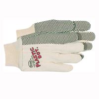 BOSS 5501 General-Purpose Protective Gloves, Mens, L, Straight Thumb, Knit Wrist Cuff, Cotton, Black/White 