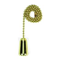 Jandorf 60315 Teardrop Pull Chain, 12 in L Chain, Solid Brass 