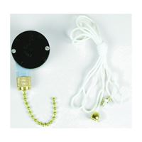 Jandorf 60306 Pull Chain Switch, 250 V, 3 A, Black 
