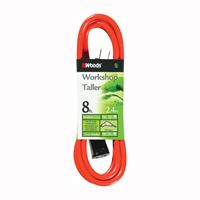 Woods 0720 Extension Cord, 16 AWG Cable, 8 ft L, 13 A, 125 V, Orange 