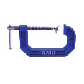 Irwin 225108 C-Clamp, 900 lb Clamping, 8 in Max Opening Size, 4 in D Throat, Steel Body, Blue Body
