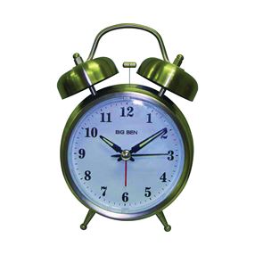 Big Ben 70010 Alarm Clock, AA Battery, Nickel Case, Silver Case
