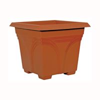 Southern Patio DP1510TC Deck Planter, 13.08 in H, 14.88 in W, 14.88 in D, Square, Plastic, Terracotta 