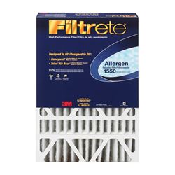 Filtrete DP02DC-4 Electrostatic Air Filter, 20 in L, 20 in W, 97 % Filter Efficiency, Pleated Fabric Filter Media 4 Pack 