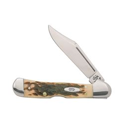 CASE 133 Folding Pocket Knife, 2.72 in L Blade, Tru-Sharp Surgical Stainless Steel Blade, 1-Blade, Amber Handle 