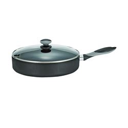 T-fal MIR-A7978284M Jumbo Fry Pan, 12 in Dia, Aluminum, Black, Non-Stick: Yes, Dishwasher Safe: Yes, Soft-Grip Handle 