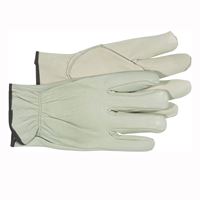 BOSS 4067L Driver Gloves, Mens, L, Keystone Thumb, Open, Shirred Elastic Back Cuff, Cowhide Leather, Natural 
