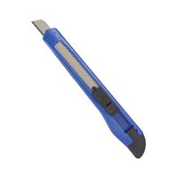 Vulcan JL54319 Utility Knife, 3-7/8 in L Blade, 5/8 in W Blade, High Impact Plastic Handle, Blue/Black Handle, Pack of 20 