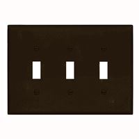 Eaton Wiring Devices PJ3B Wallplate, 4-7/8 in L, 6.37 in W, 3 -Gang, Polycarbonate, Brown, High-Gloss 15 Pack 