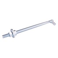 ProSource LR084 Bolt Hook, 5/8 in Thread, 10 in L Thread, 12 in L, Steel, Zinc-Plated 