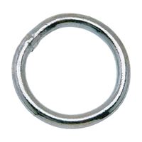 Campbell T7660841 Welded Ring, 200 lb Working Load, 1-1/4 in ID Dia Ring, #4 Chain, Steel, Zinc 