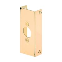 Defender Security U 9567 Door Edge Reinforcer, 1-3/4 in Thick Door, Solid Brass, Brass, 4-1/2 in H, 1 in W 