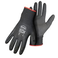 Boss TECH 7820M Gloves, M, Knit Wrist Cuff, Foam-Nitrile Coating, Nylon Glove, Black 