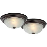 Boston Harbor Flush Mount Ceiling Fixture, 120 V, 60 W, A19 or CFL Lamp, Bronze Fixture, Pack of 2 