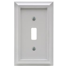 Amerelle 2040TW Wallplate, 1 -Gang, Wood, White, Pack of 4
