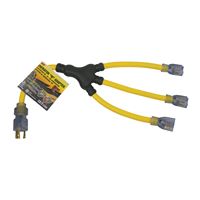 Prime GC130802 Generator W-Adapter with Indicator Light, 12/3 AWG Cable, 2 ft L, Yellow 